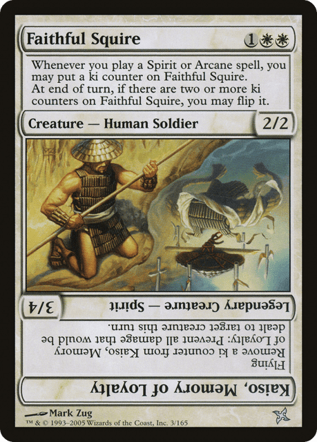 Faithful Squire // Kaiso, Memory of Loyalty (3) — Betrayers of Kamigawa