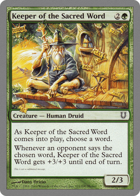 Keeper of the Sacred Word (101) — Unhinged