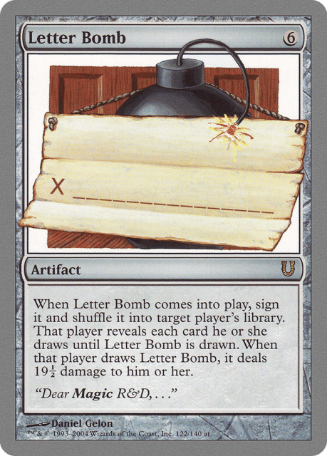 Letter Bomb (122) — Unhinged