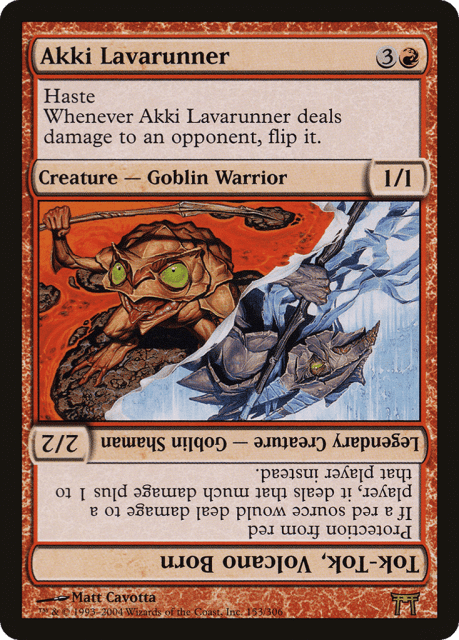 Akki Lavarunner // Tok-Tok, Volcano Born (153) — Champions of Kamigawa