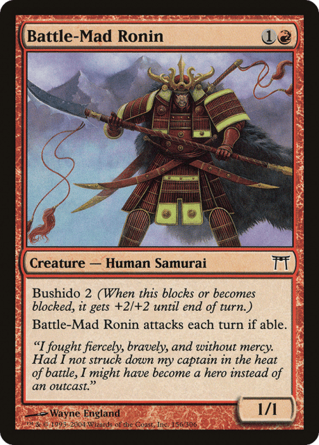 Battle-Mad Ronin (156) — Champions of Kamigawa