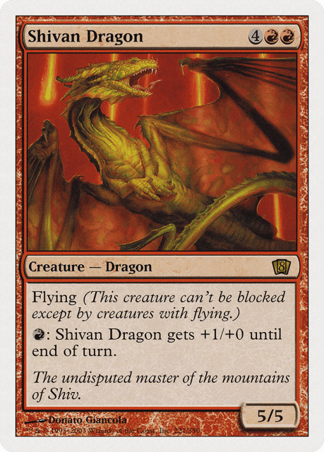 Shivan Dragon (221) — Eighth Edition