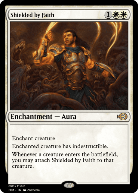 Shielded by Faith (77953) — Magic Online Promos