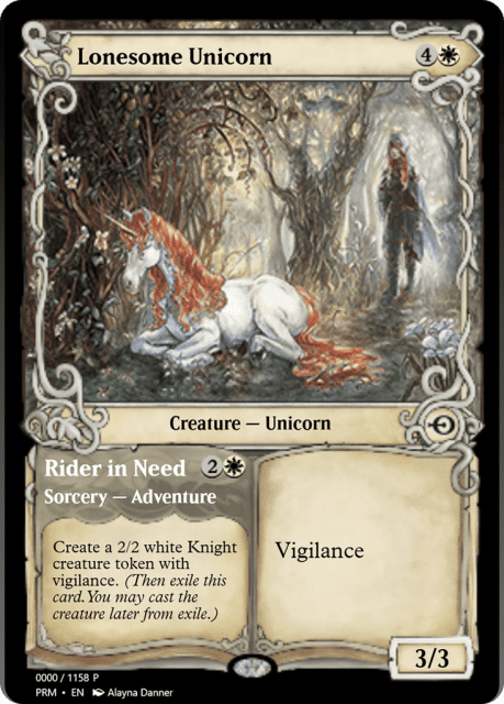 Lonesome Unicorn // Rider in Need (78758) — Magic Online Promos