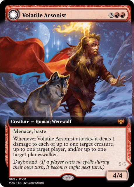 Volatile Arsonist // Dire-Strain Anarchist (95397) — Magic Online Promos