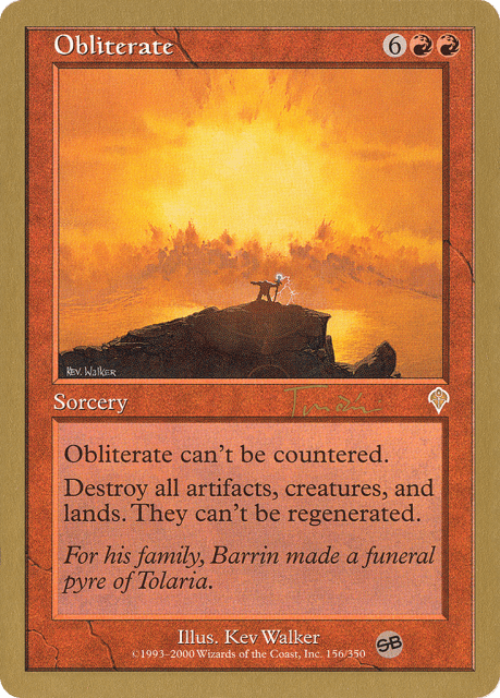 Obliterate (jt156sb) — World Championship Decks 2001