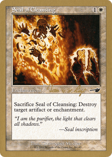 Seal of Cleansing (tvdl18) — World Championship Decks 2000