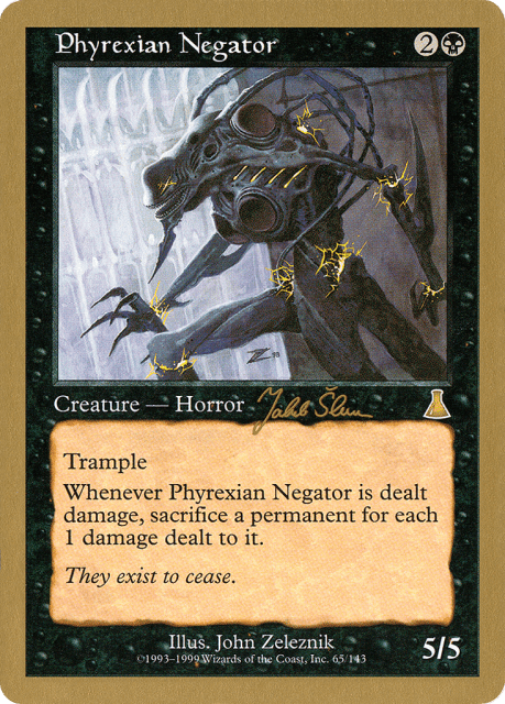 Phyrexian Negator (js65) — World Championship Decks 1999