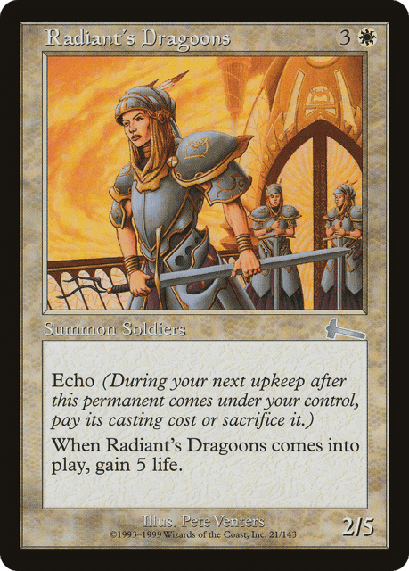 Radiant's Dragoons (21) — Urza's Legacy