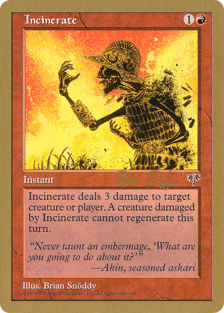 Incinerate (br184) — World Championship Decks 1998