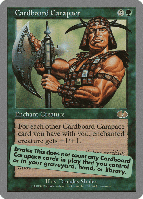 Cardboard Carapace (54) — Unglued
