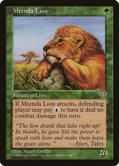 Mtenda Lion (230) — Mirage