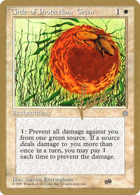 Circle of Protection: Green (bl14sb) — Pro Tour Collector Set
