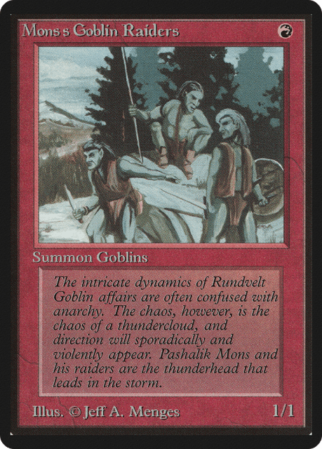 Mons's Goblin Raiders (165) — Limited Edition Beta