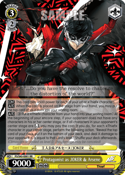 Protagonist as JOKER & Arsene — Persona 5