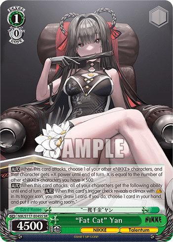 “Fat Cat” Yan (Holo) (NIK/S117-E045S) — Booster Pack GODDESS OF VICTORY: NIKKE