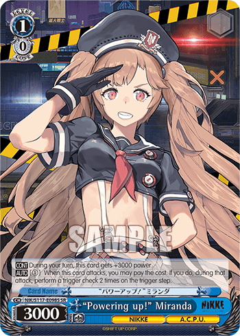 “Powering up!” Miranda (Holo) (NIK/S117-E098S) — Booster Pack GODDESS OF VICTORY: NIKKE