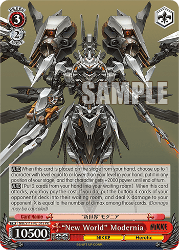 “New World” Modernia (Holo) (NIK/S117-PE101S) — Booster Pack GODDESS OF VICTORY: NIKKE