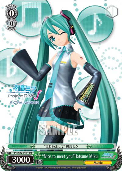 "Nice to meet you"Hatsune Miku (PD/S22-PE01) — PR Card 【Schwarz Side】