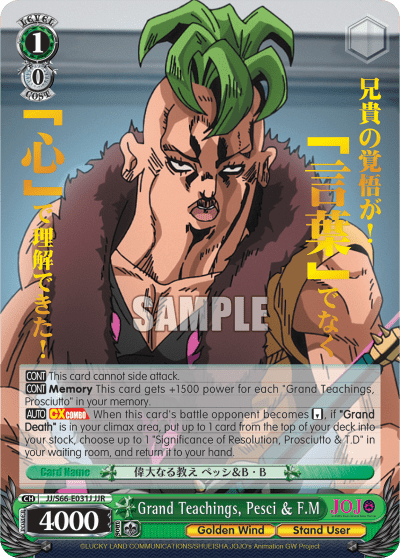 Grand Teachings, Pesci & F.M (JJ/S66-E031J) — JoJo's Bizarre Adventure: Golden Wind