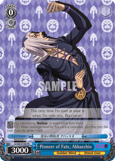 Pioneer of Fate, Abbacchio (JJ/S66-E106) — PR Card 【Schwarz Side】
