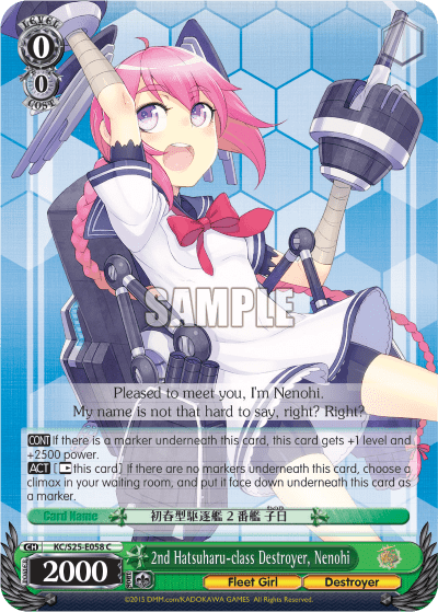 2nd Hatsuharu-class Destroyer, Nenohi (KC/S25-E058) — Kancolle