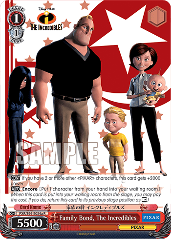 Family Bond, The Incredibles (PXR/S94-E054a) — Booster Pack PIXAR CHARACTERS