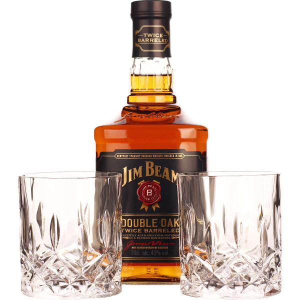 Jim Beam Double Oak Tumbler Giftset 70Cl jim beam kopen in de aanbieding