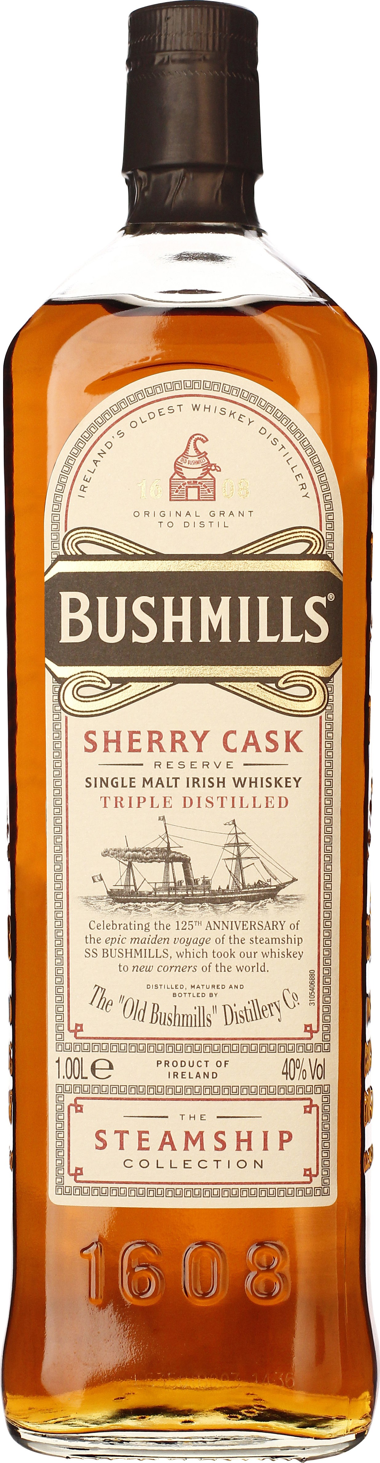 Drankdozijn Bushmills Steamship Collection Sherry Cask Reserve 1LTR aanbieding