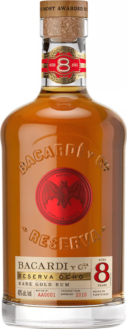Drankdozijn Bacardi 8 years Reserva Ocho 70CL aanbieding