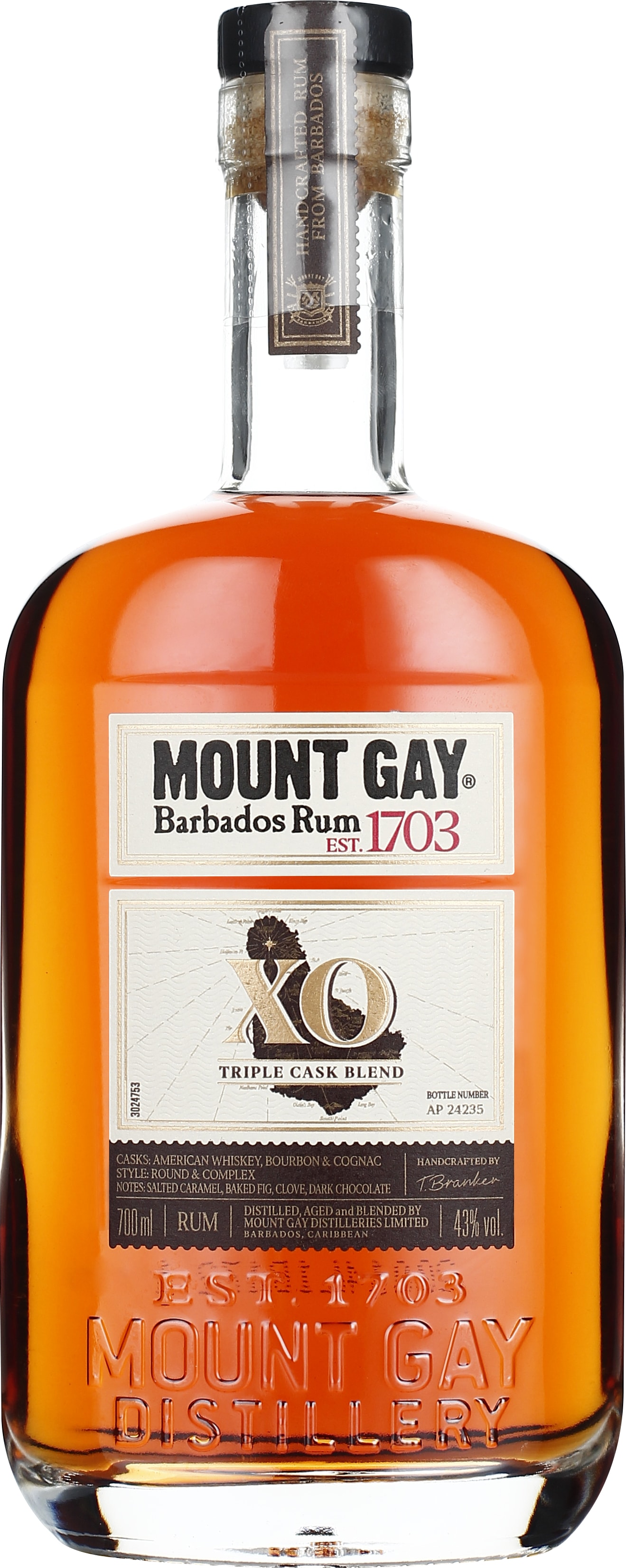 Drankdozijn Mount Gay XO Triple Cask Blend 70CL aanbieding