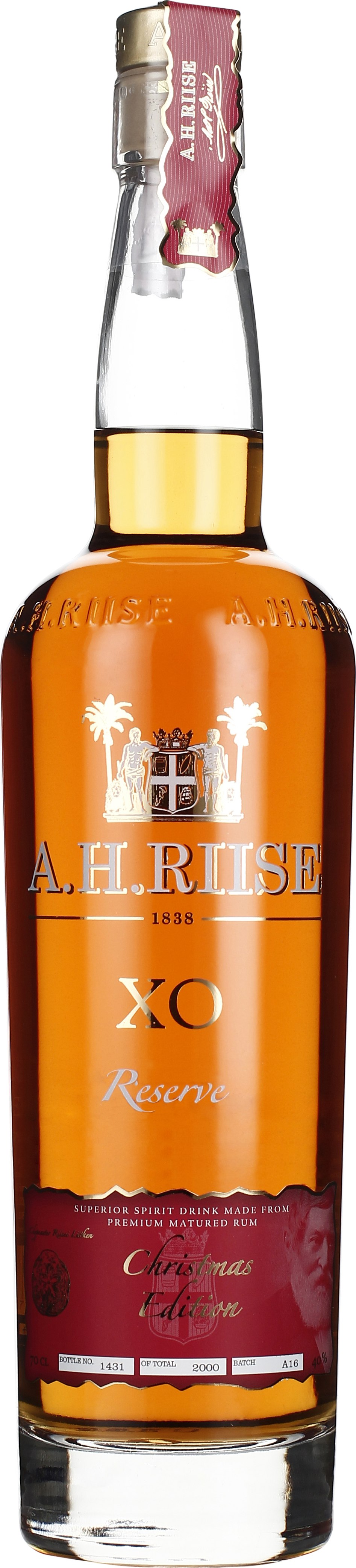 Drankdozijn A.H. Riise XO Reserve Christmas Edition 70CL aanbieding