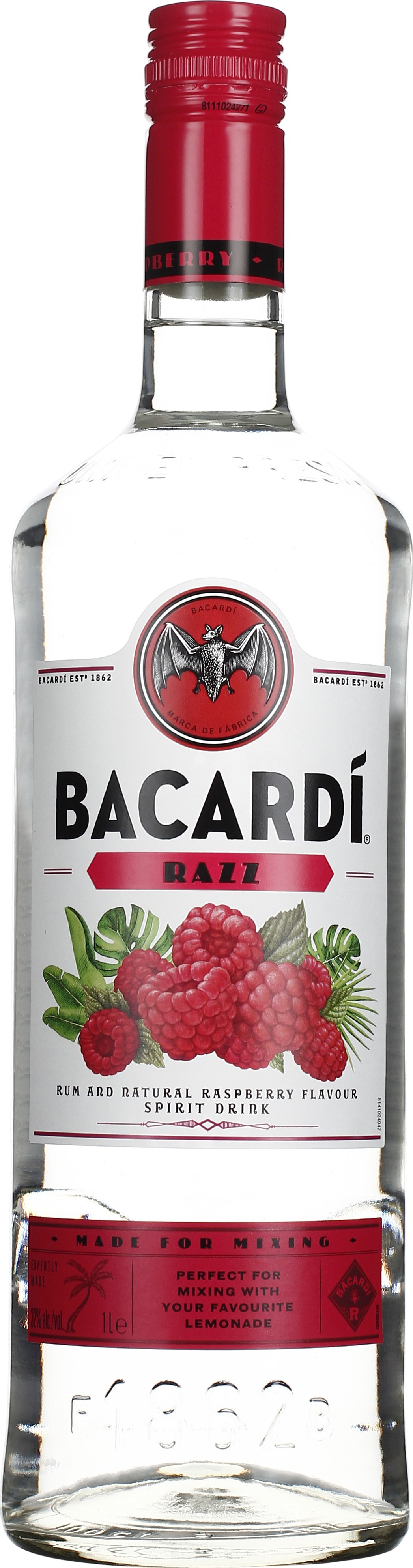 Drankdozijn Bacardi Razz 1LTR aanbieding Drankdozijn Bacardi Razz 1LTR aanbieding