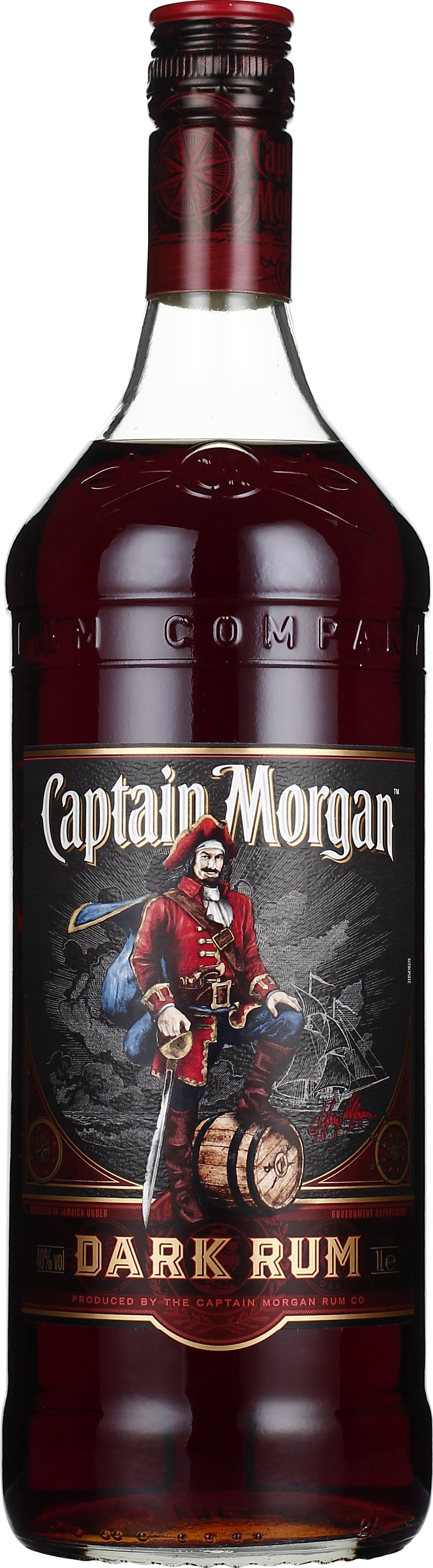 Drankdozijn Captain Morgan Dark Rum 1LTR aanbieding