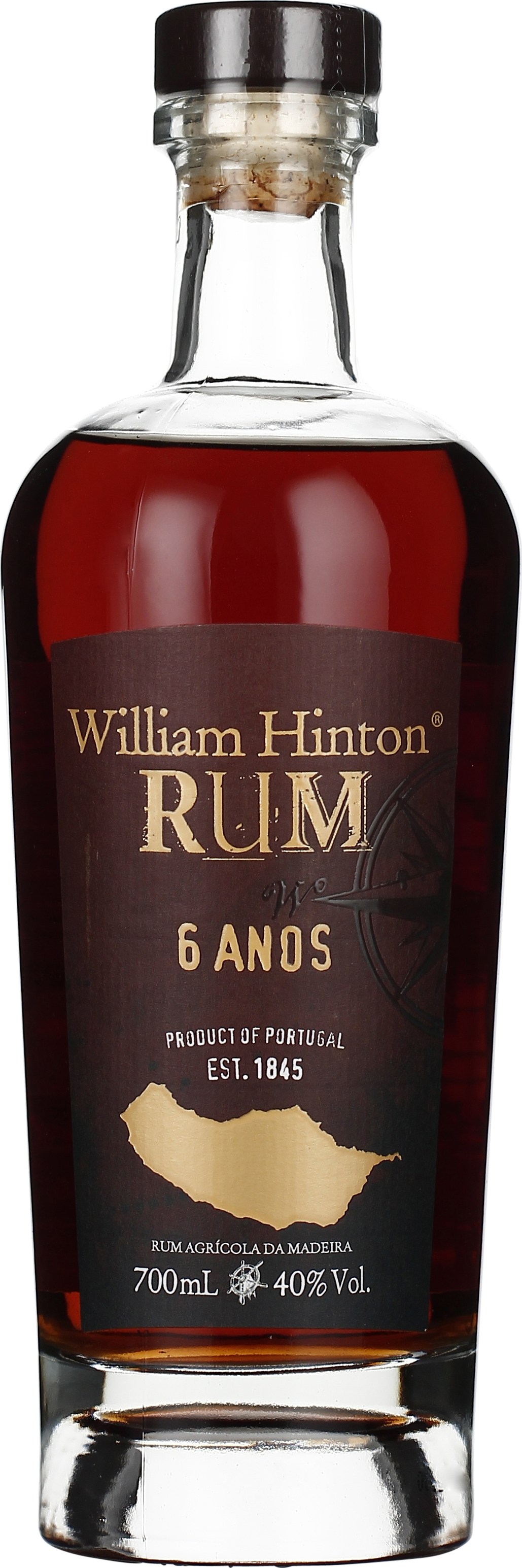 Drankdozijn William Hinton 6 years Dark Rum 70CL aanbieding