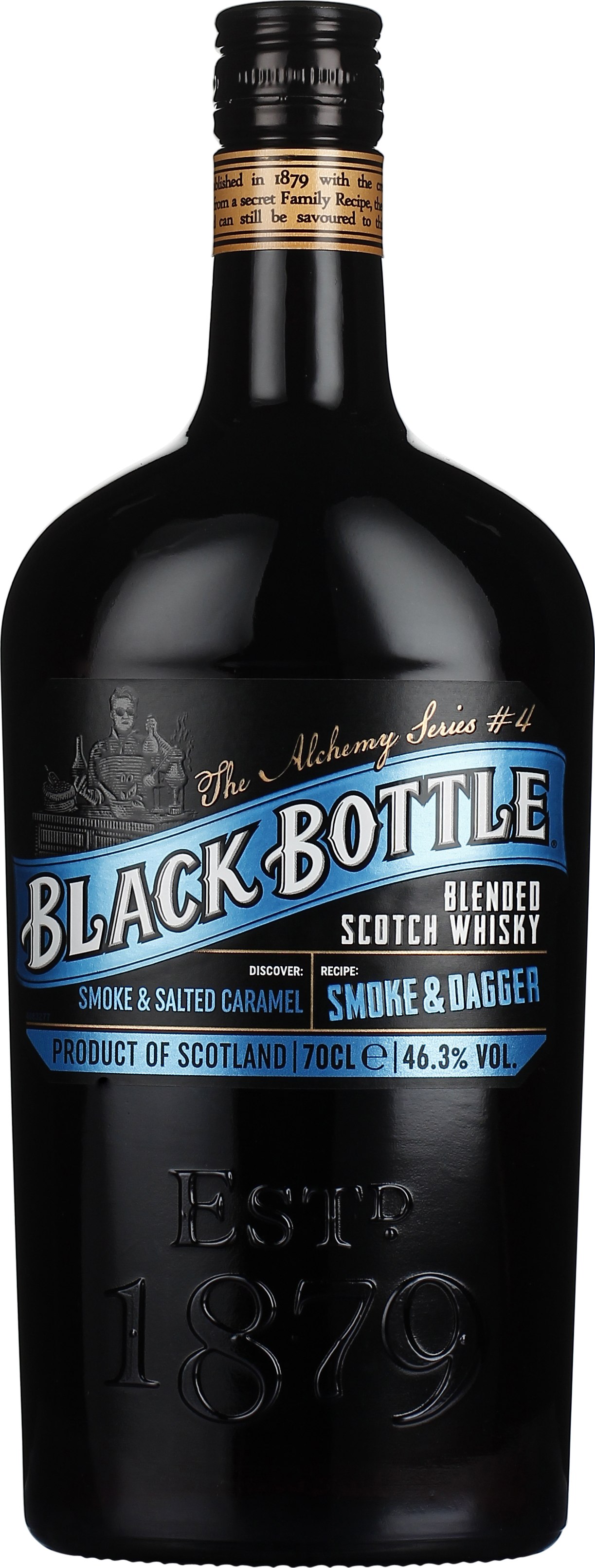 Drankdozijn Black Bottle Smoke & Dagger 70CL aanbieding