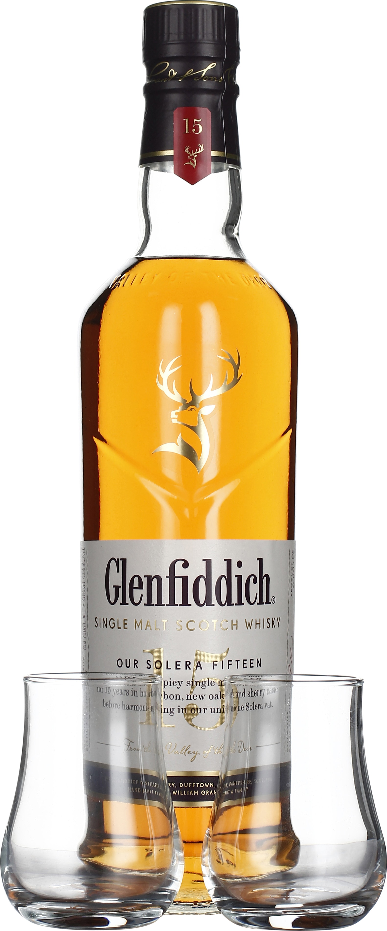 Drankdozijn Glenfiddich 15 years Giftset 70CL aanbieding