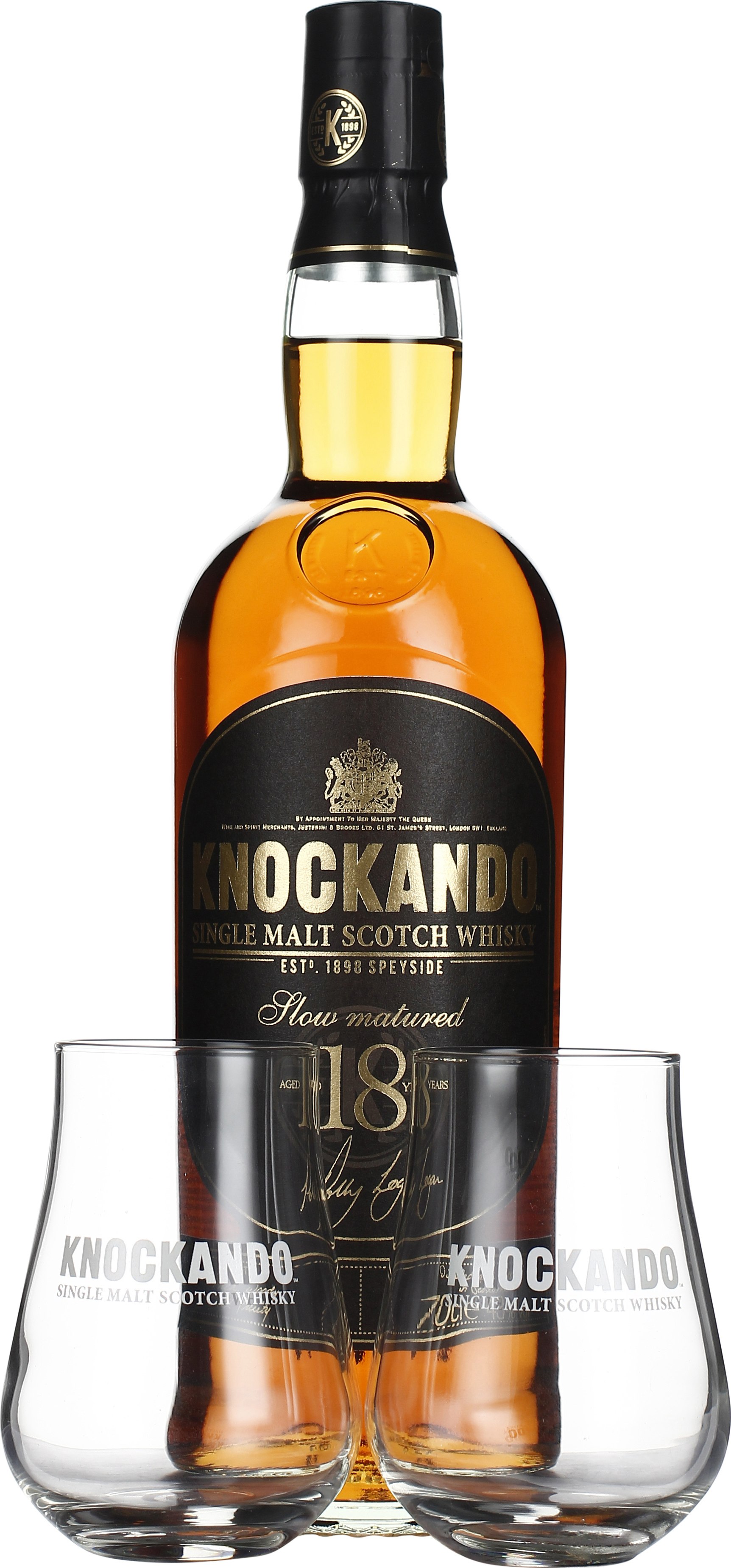 Drankdozijn Knockando 18 years Giftset 70CL aanbieding