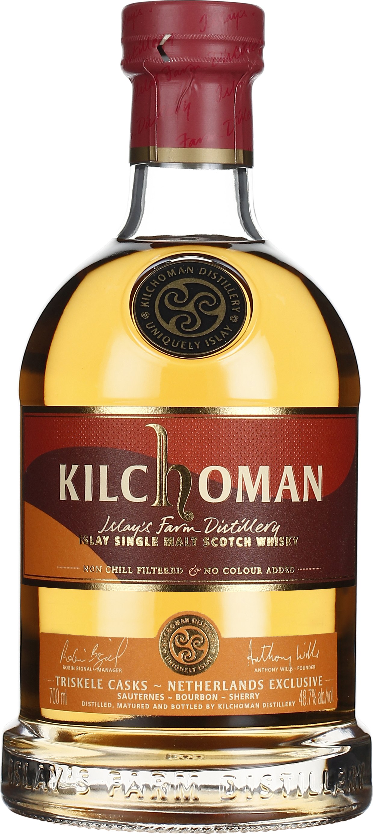 Drankdozijn Kilchoman Triskele Casks Netherlands Exclusive 70CL aanbieding