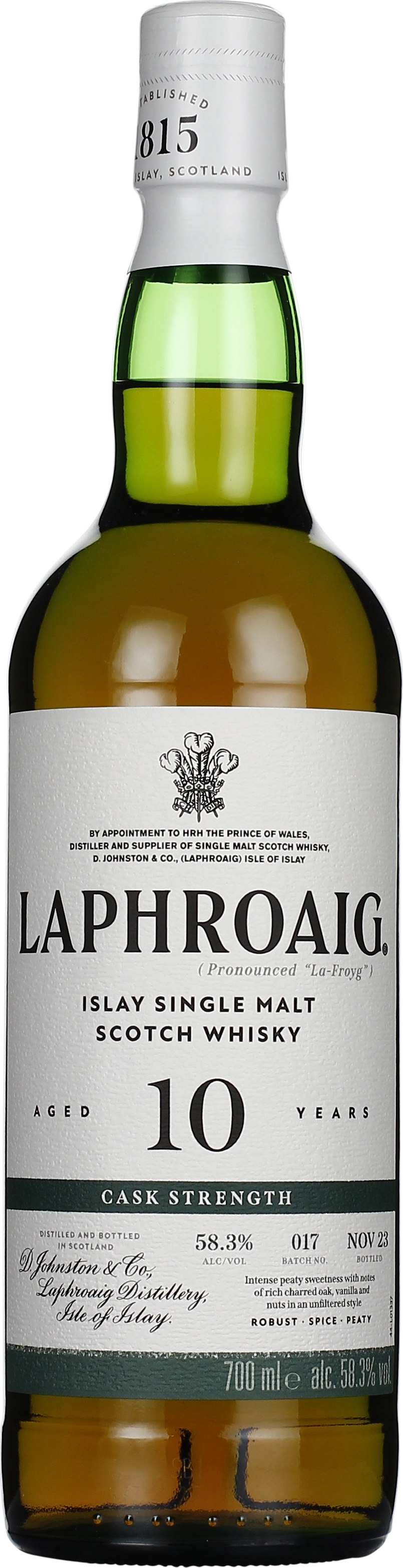 Drankdozijn Laphroaig 10 years Cask Strength 2023 Batch 17 70CL aanbieding