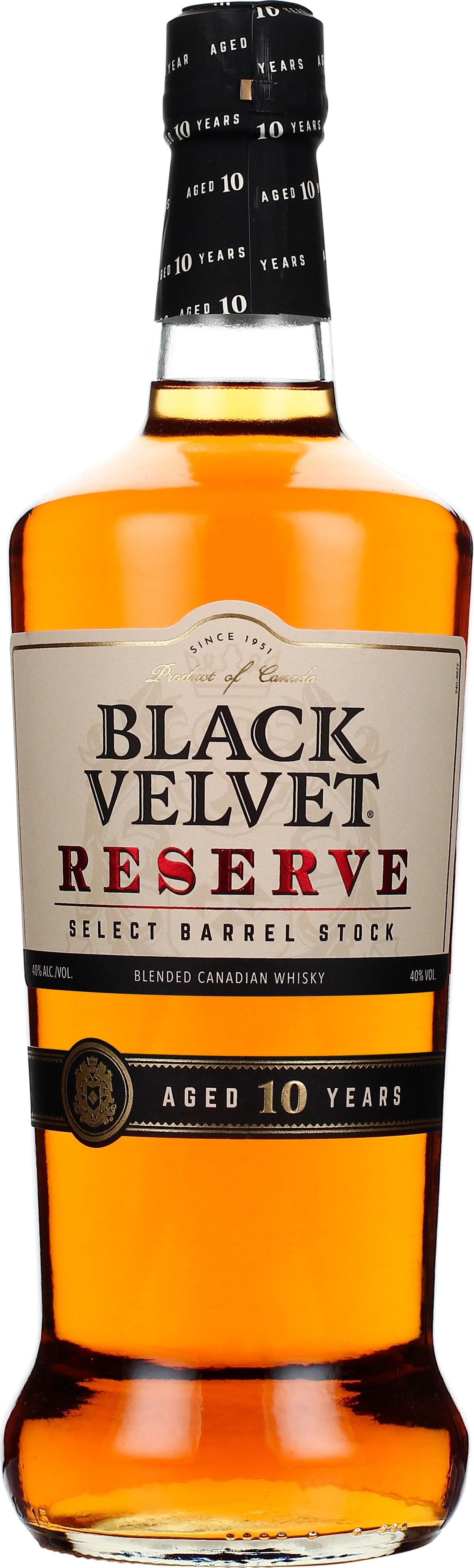 Drankdozijn Black Velvet 10 years Reserve 1LTR aanbieding