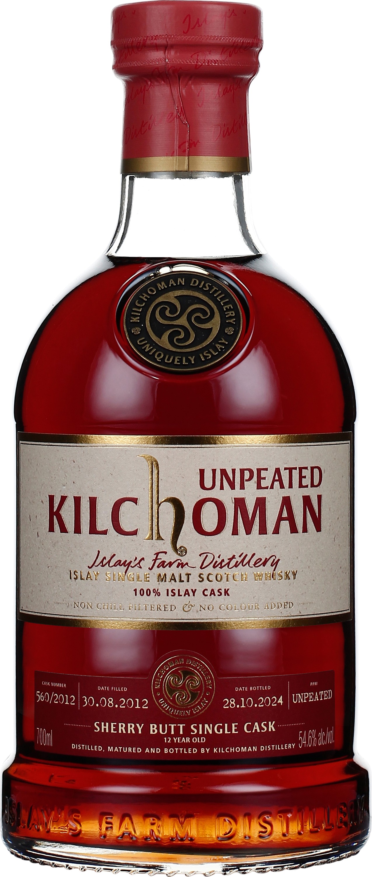 Drankdozijn Kilchoman 12 years 2012 Unpeated Sherry Single Cask 70CL aanbieding
