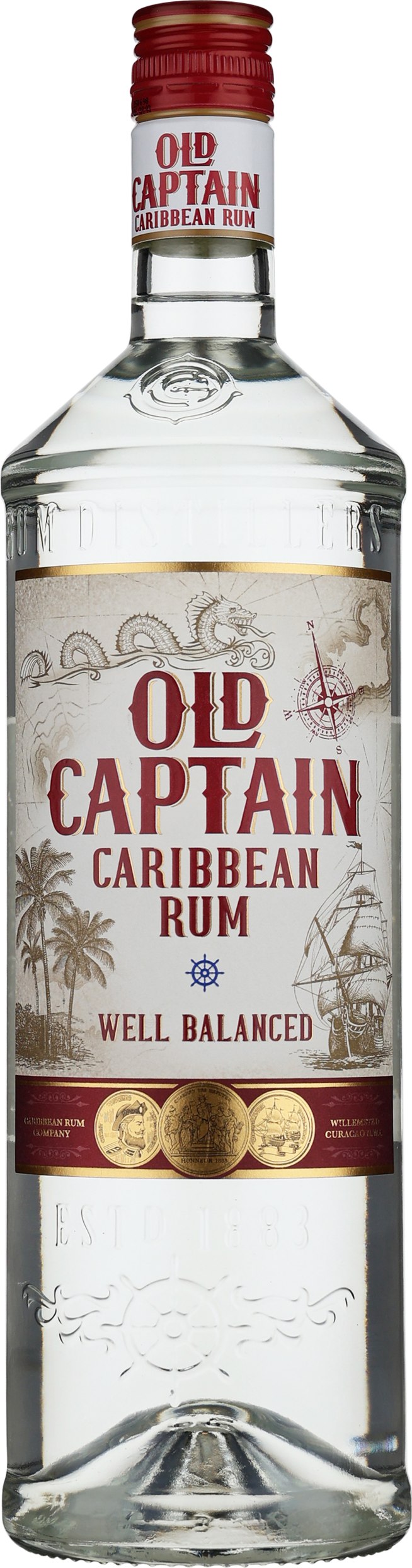 Drankdozijn Old Captain Caribbean White Rum 1LTR aanbieding