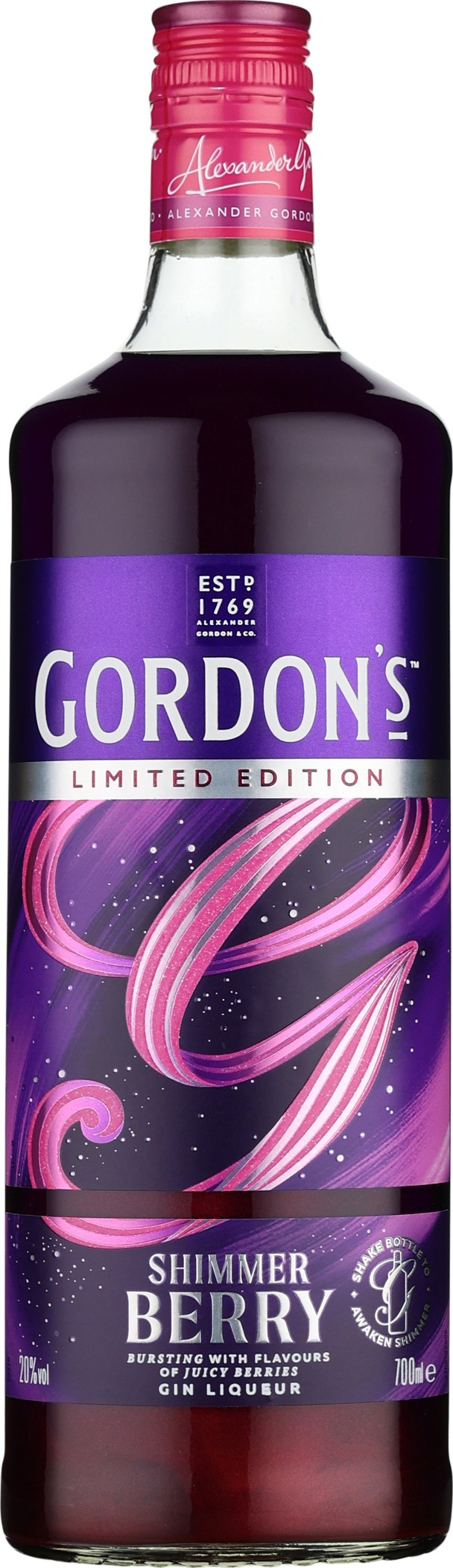 Drankdozijn Gordon's Shimmer Berry Gin 70CL aanbieding