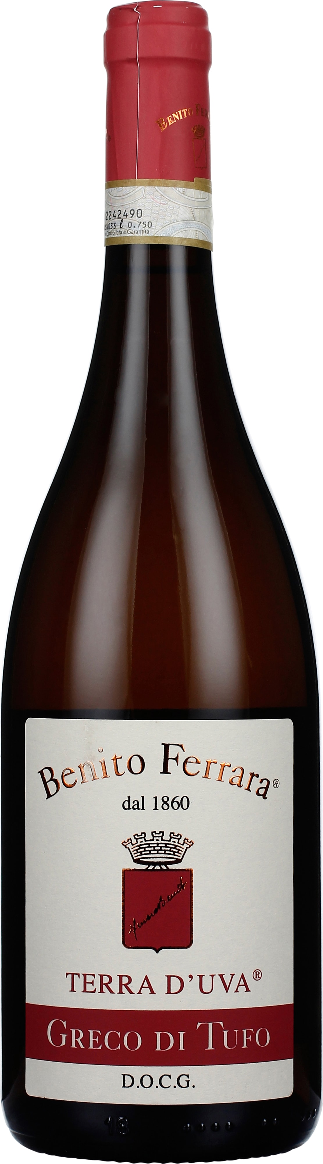 Drankdozijn Benito Ferrara Terra d'Uva Greco di Tufo DOCG 75CL aanbieding