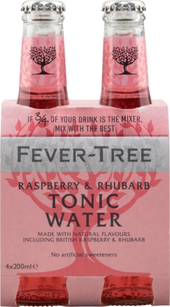 Product afbeelding: Fever Tree Raspberry & Rhubarb Tonic 4-pack