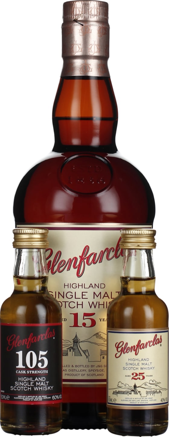 Product afbeelding: Glenfarclas 15 & 105 & 25 years Tasting Collection