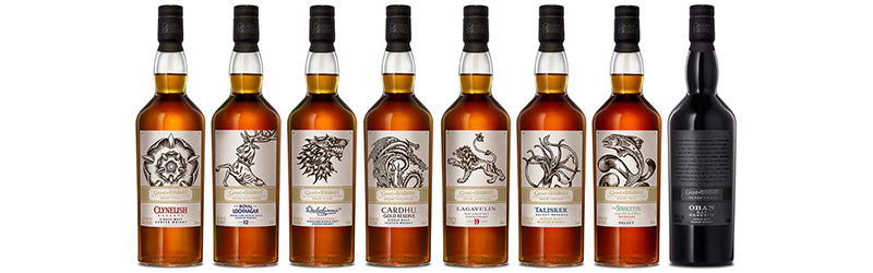 De Game of Thrones whisky's zijn geïnspireerd op de 'huizen' die centraal staan in de serie