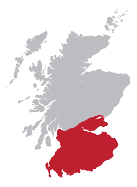 De Lowland regio van Schotland