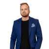 En profilbild av fastighetsmäklare Robin Örnklint